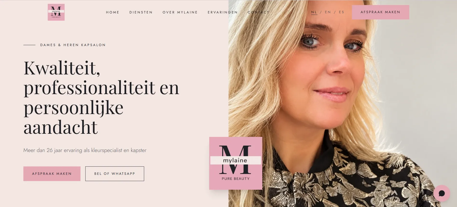Screenshot of mylaine-pure-beauty.lovable.app